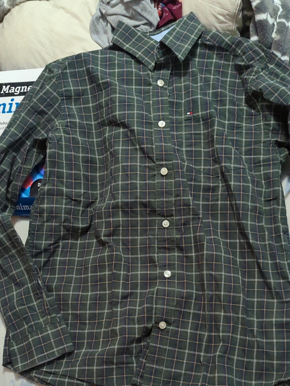 Tommy Hilfiger Dark Green Plaid Button-Down Shirt